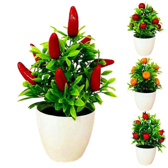 Потрясающая имитация растений в горшках, водонепроницаемые пластиковые настольные украшения