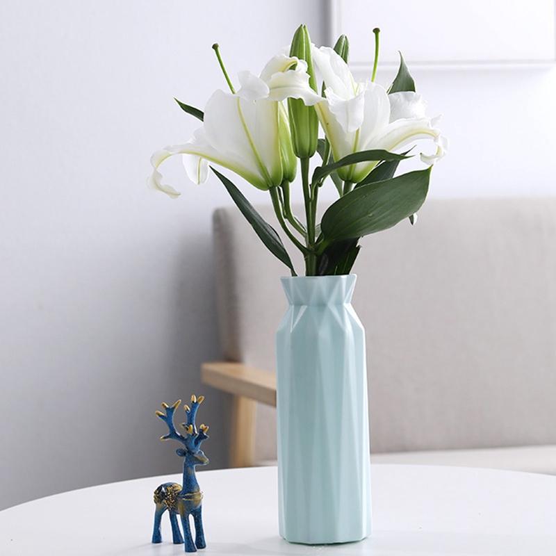 Nordic Style Flower Vase Living Room Decoration Ornaments Modern Origami Plastic Vases Pot For Flower Arrangements Home Decor