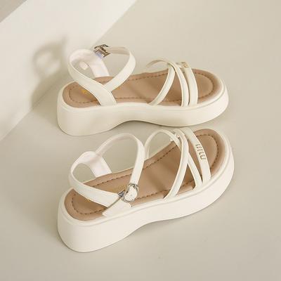 Новые женские сандалии на плоской подошве - Дышащие сандалии Увеличение роста Повседневные Удобные Поддержка свода стопы Не устают ноги Уличная пляжная обувь