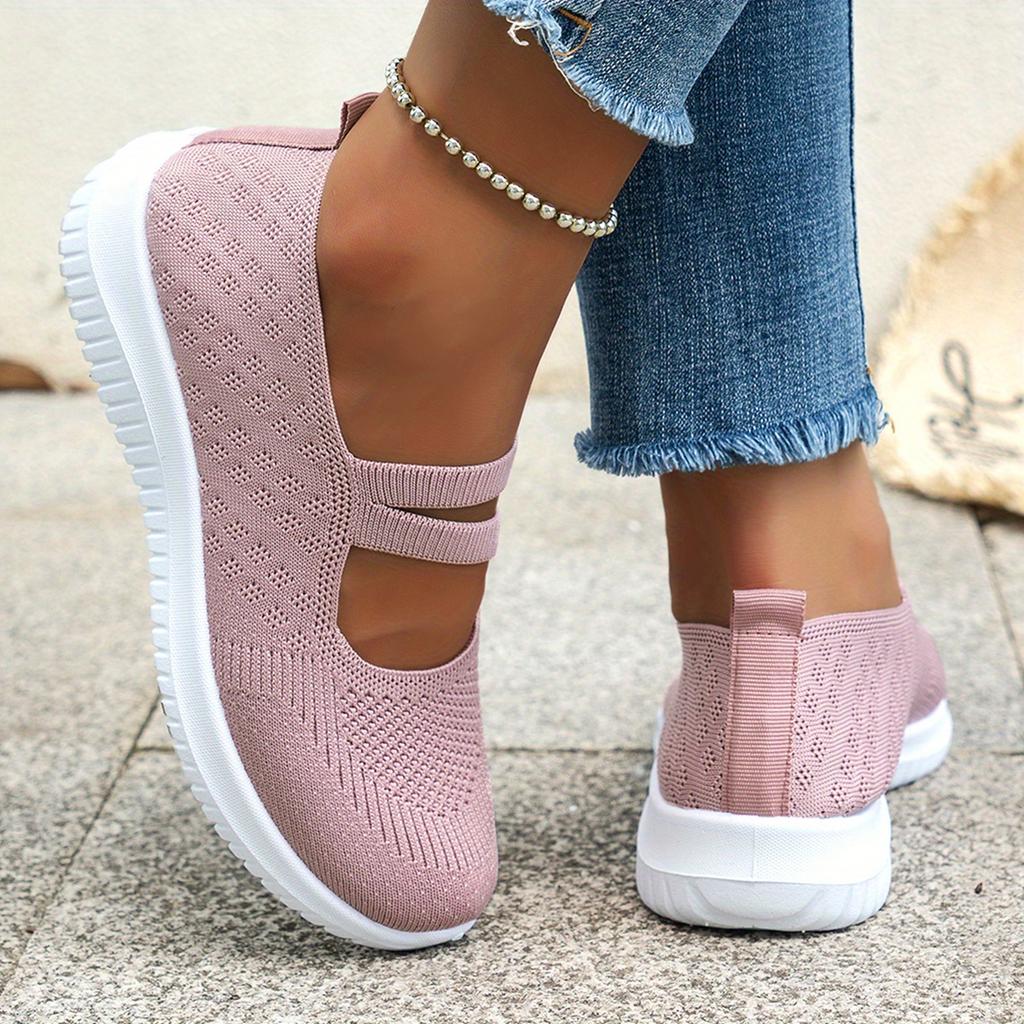 Women's Summer Casual Sneakers, Breathable Mesh Flats, Comfy Slip-on Loafers, Ladies Walking Shoes