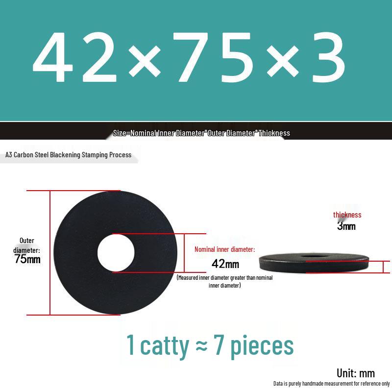 Black Oversized Thickened Round Metal Flat Washer Spacer for Home Use