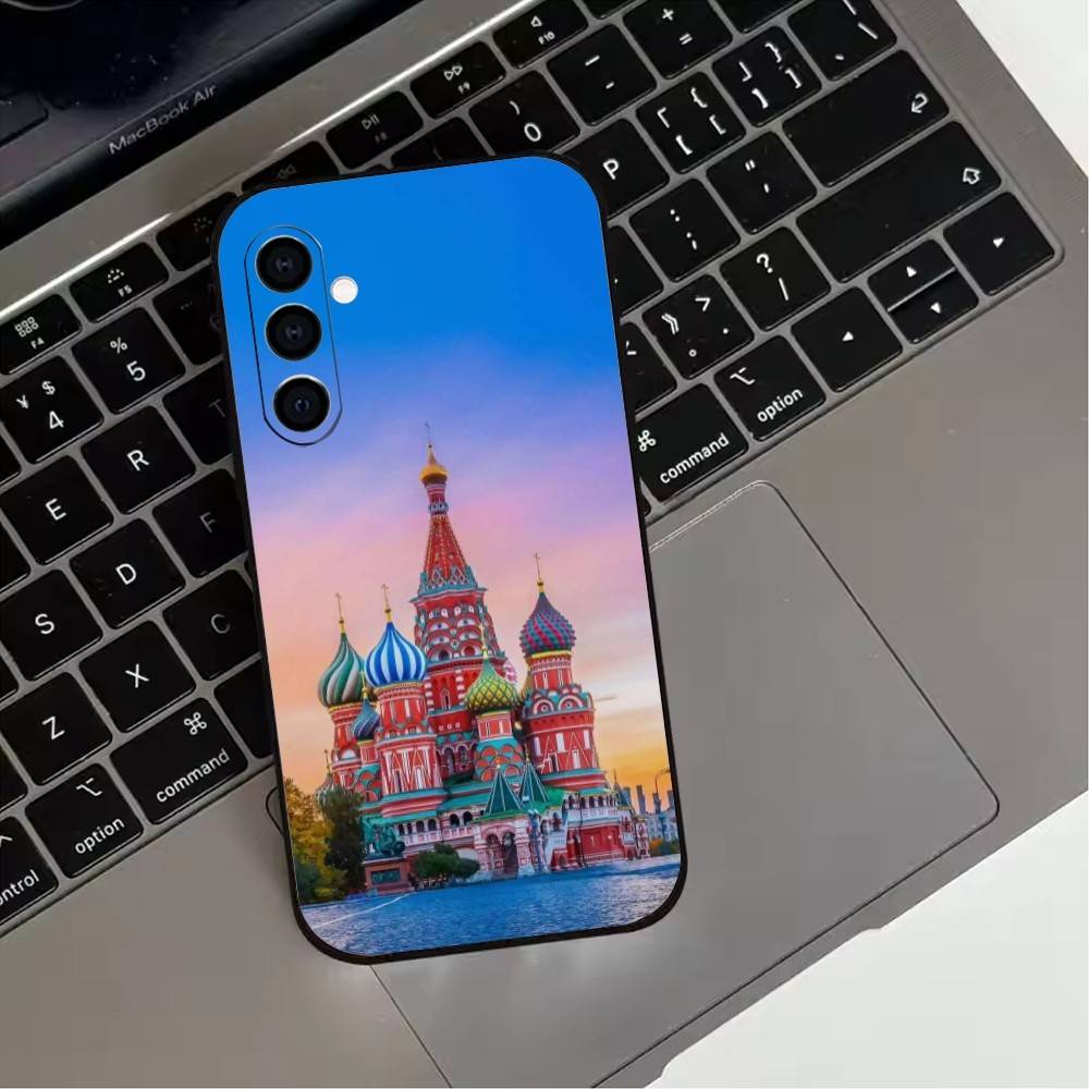 Известная архитектура России Чехол для телефона для Samsung Galaxy A73, A72, A71, A70, A53, A52, A51, Другие Мягкий черный чехол