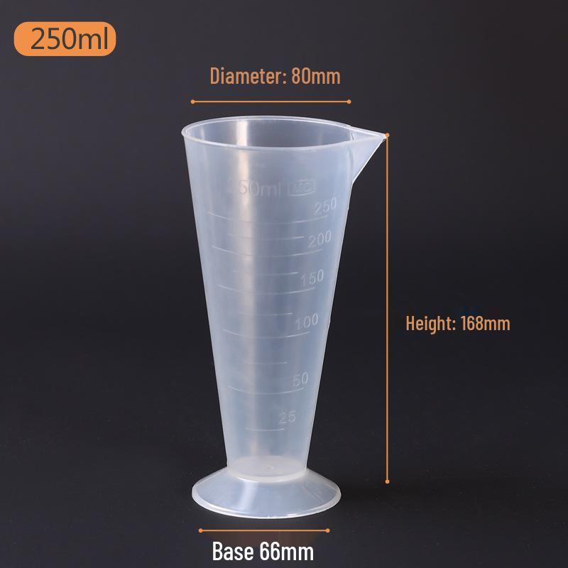 Plastic Triangular Measuring Cup with Scale, Conical Design for Bubble Tea Shops, Lab Equipment, PP Food Grade