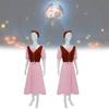 Европейское Фэнтези Винтажное Розовое Платье для Вечеринки с Коротким Рукавом для Взрослых