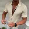 Men's Light Business Office Casual Zipper Short Sleeve Shirt