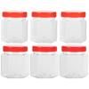 6Pcs Hard Smooth Pet Airtight Storage Jars Dry Food Container Kitchen Storage Containers for Pantry Rice Flour Cereal Spices Tea