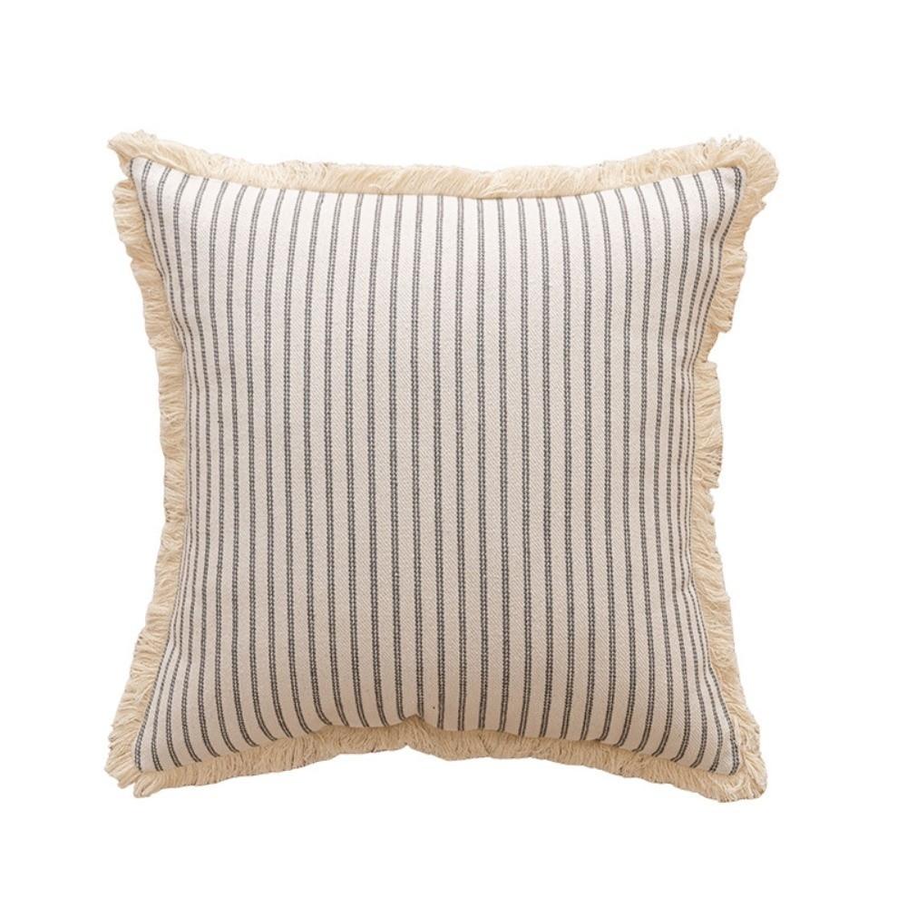 Linen Striped Throw Pillow Cover Nordic Style Cushion Cover Back Cushion Cover  Living Room