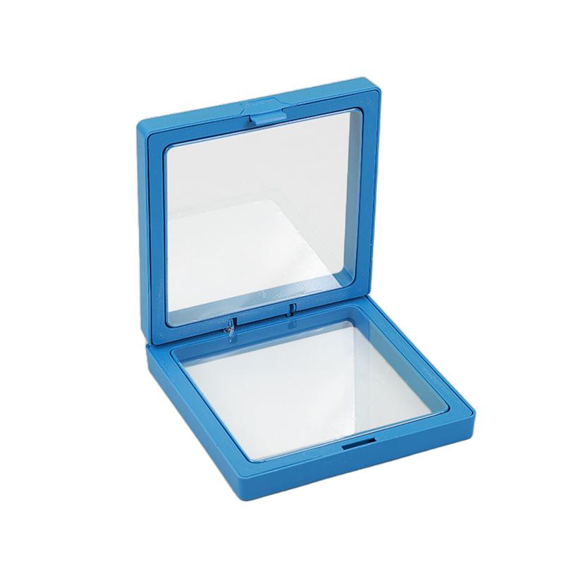1Pc Frame Portable Jewelry Display Container Elastic Jewelry Case Dustproof Ring Casket Transparent Badge Storage PE Film