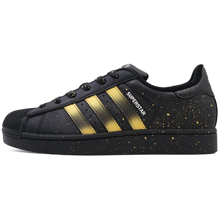 adidas Originals Superstar 2 Устойчивые к истиранию Низкие Скейтбордические Кроссовки Унисекс Черный Золотой JI0079(Команда91- )