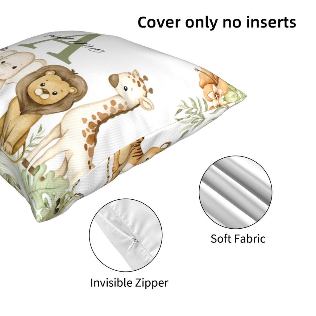 Животное с именем Наволочка Персонализированная наволочка Пылезащитный чехол Спальня Детская Дикая вечеринка Украшение Наволочка День рождения Детский подарок