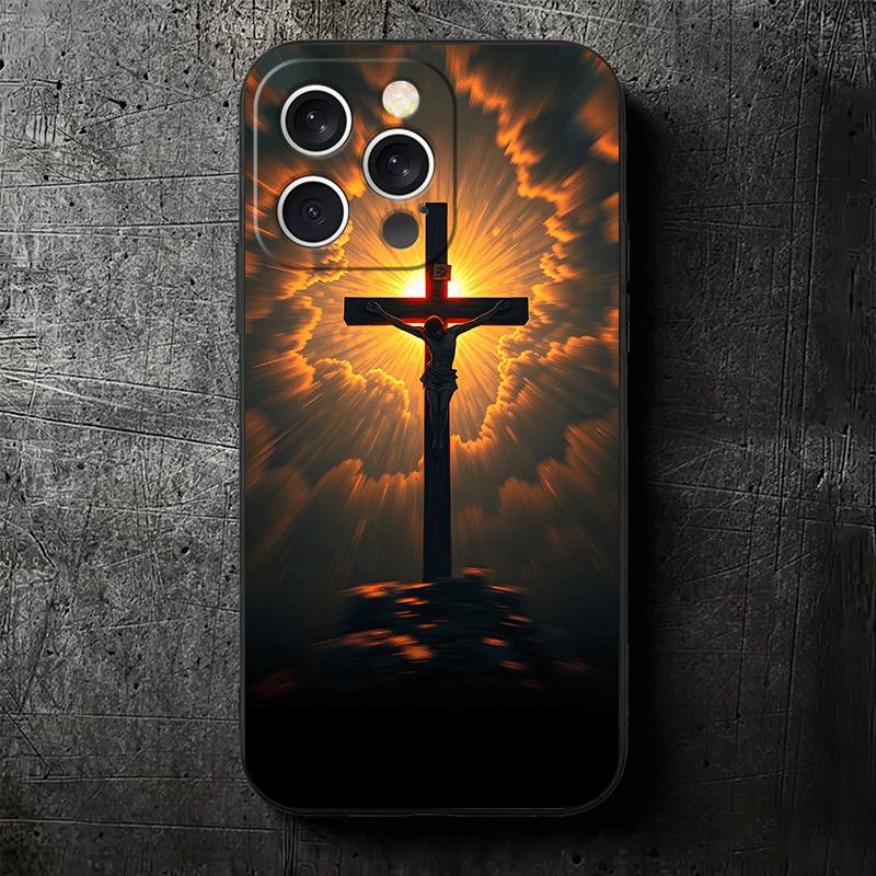 Бог Иисус Молитва Крест Библия Мягкий Чехол для Телефона для iPhone 16 16E 17 Air 15 Pro Max 14 Plus 13 Mini 11 12 7 Черный Чехол Задняя Панель