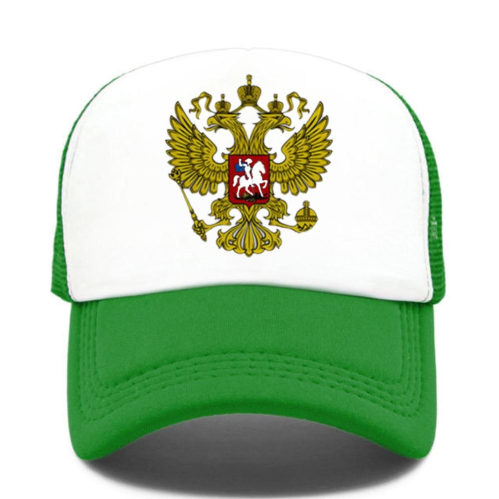 Double-Headed Eagle Print Mesh Baseball Cap Russia National Emblem Breathable Peaked Cap Adjustable Snapback Hats
