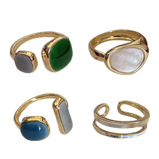 Кольцо на палец, регулируемое ювелирное изделие, изысканное анти-выцветание, геометрическое кольцо в японском стиле