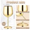 Stainless Steel Stemmed Wine Glasses 350 Ml, Unbreakable Wine Glass Goblets, Gift for Men and Women,