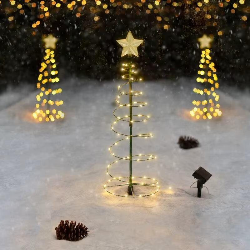 Christmas Solar LED Tree Lights Outdoor Garden Yard Patio Decoration for Holiday Festive Atmosphere Christmas Decor