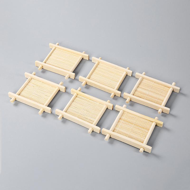 Бамбуковый коврик для чашки, чайный столик, салфетки, подставка для ресторанов, дома, кухни, гостиной, натуральный ретро-декор, аксессуары