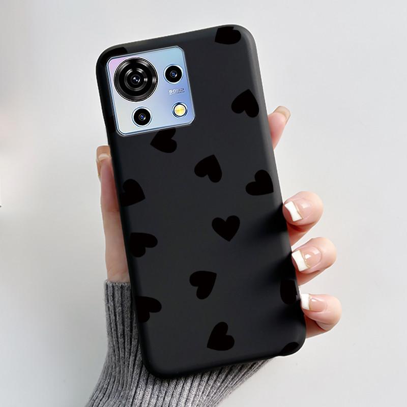 Для ZTE Blade V50 Vita Чехол Роскошный Милый Кролик с Сердечками Смешной Черный Мягкий Силиконовый Чехол для Телефона Для ZTE BladeV50 Vita V50Vita Обложка