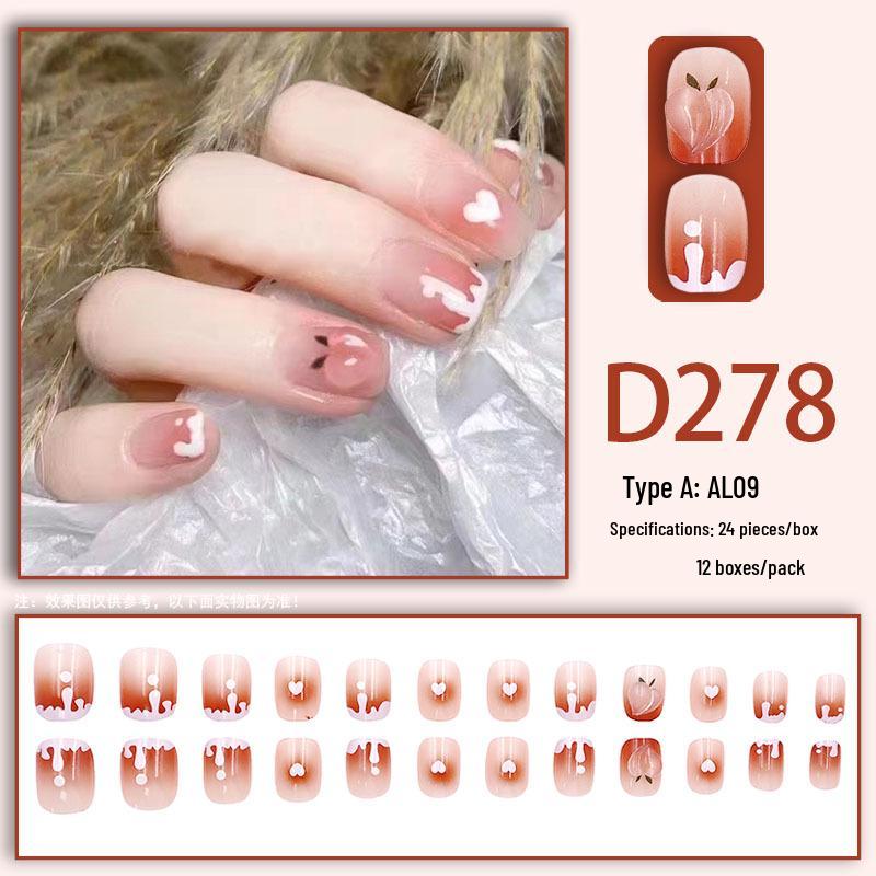 Sweet Fairy Detachable Press-On Nails: Cute Blush Translucent Finished Nails for Girls