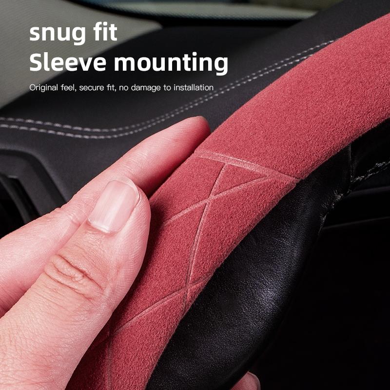 For BMW Car Steering Wheel Cover M X1 X3 X5 X6 G20 G30 E39 E46 E87 E90 E92 F10 F15 F30 Suede Suede Leather Accessories /Stickers rvbf26