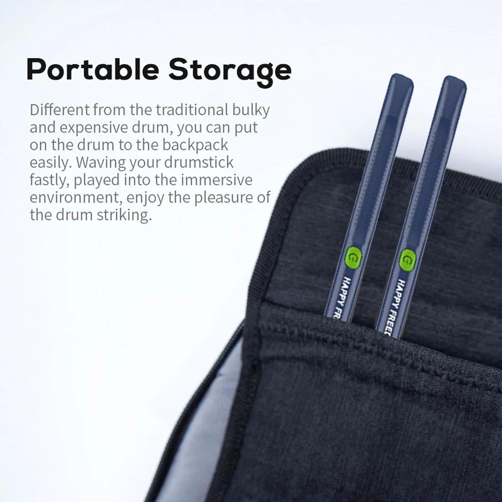 Электрические воздушные палочки для барабанов Профессиональные воздушные барабаны Электронные виртуальные воздушные барабанные палочки Педали Карманный набор барабанов для начинающих Детей