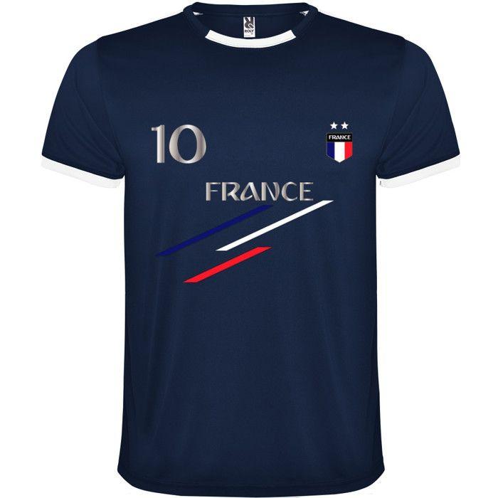 Ensemble Football Homme – Short Bleu Marine et Lot de 2 Tee-shirts France
