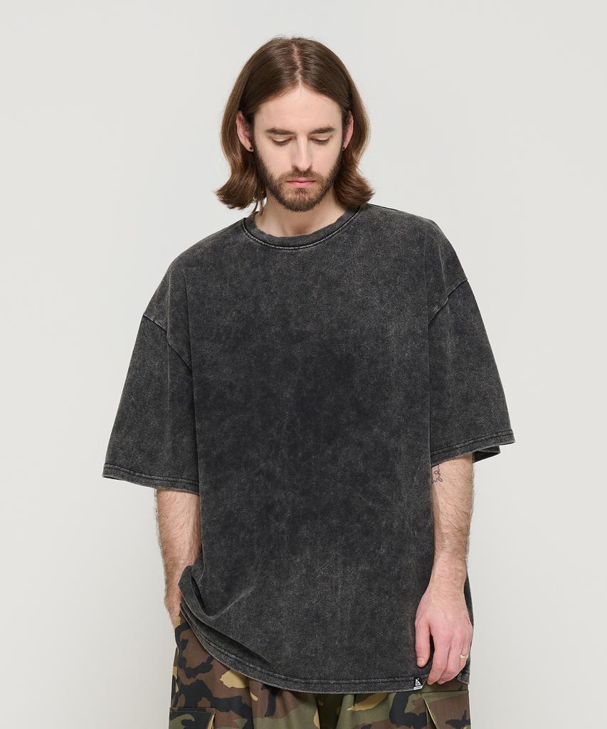 CARGOBROS Футболка с коротким рукавом Overbox, окрашенная пигментом (черный)