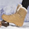 Модные новые теплые плюшевые мужские зимние ботинки, мужские ботинки с высоким верхом, уличные боевые ботинки, нескользящие ботильоны на толстой подошве, зимняя мужская обувь