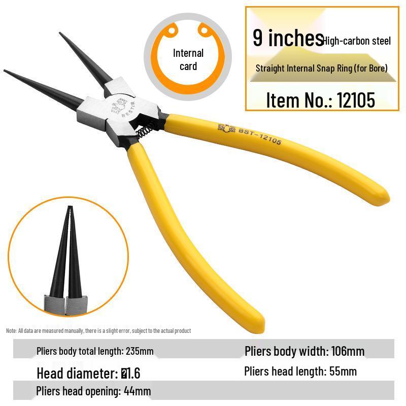 Eagle Ring Pliers Set: Internal/External, Straight/Bent, Dual-Purpose, Multi-Function Spring Retaining Pliers