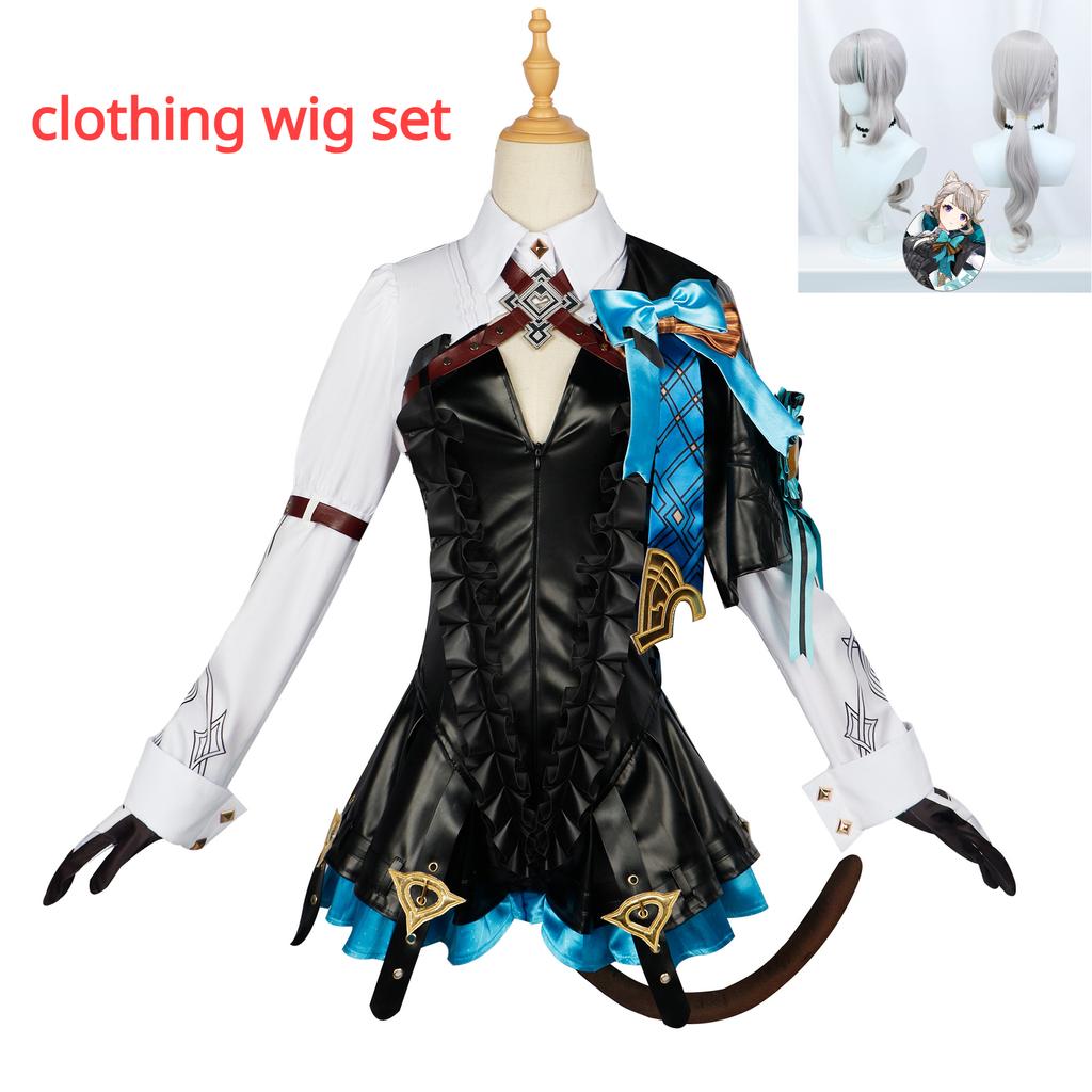 Lynette Cosplay Genshin Impact Costume Pantdress Shawls Hair Accessories Shoulder Accessories Game Costumes Cos Party Costume