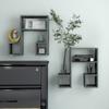 Wall Shelves (2 pcs) High Gloss Gray 50 x 15 x 50 cm Wood Based Material