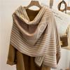 Autumn and Winter New Imitation Cashmere Scarf Women's Geometric Striped Double-sided Warm Fringed Scarf Fashionable