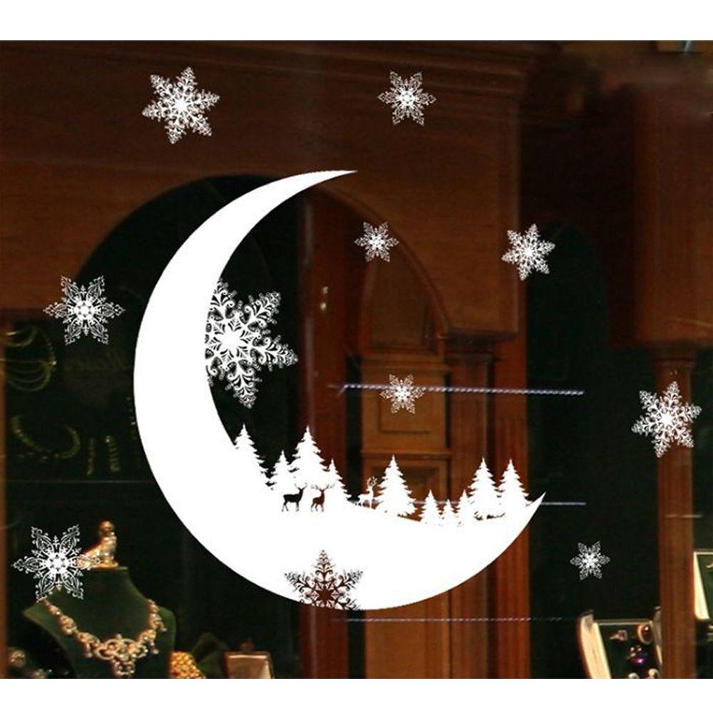 Новогодние подарки в виде снеговика и снежинки Рождественские плакаты Веселое Рождество Декор для окон Наклейки на окна