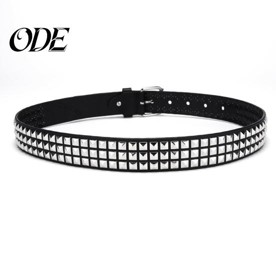 Rock Punk Design Belt Style Studded Square Rivets Adjustable Straps Rivet Accessory Waistband Women Girls Gothic Scene Accessories Retro