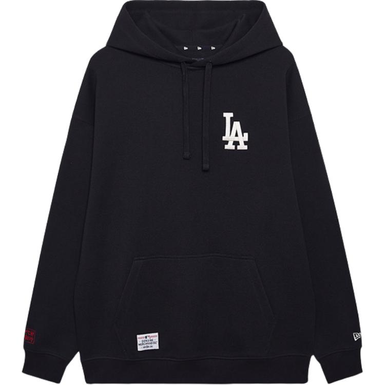 New Era Серия Фарфора Синий и Белый MLB Лос-Анджелес Доджерс Свободный крой Графический принт Худи на шнурке Унисекс худи Черный 14385193