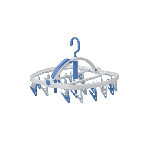 CB Japan Laundry Drying Hanger, Blue x Light Blue, Resin Frame, 24 Pinch, Single-Serve Clothes Drying Hanger, Freestanding Hooks, Kogure x Laundry Tea