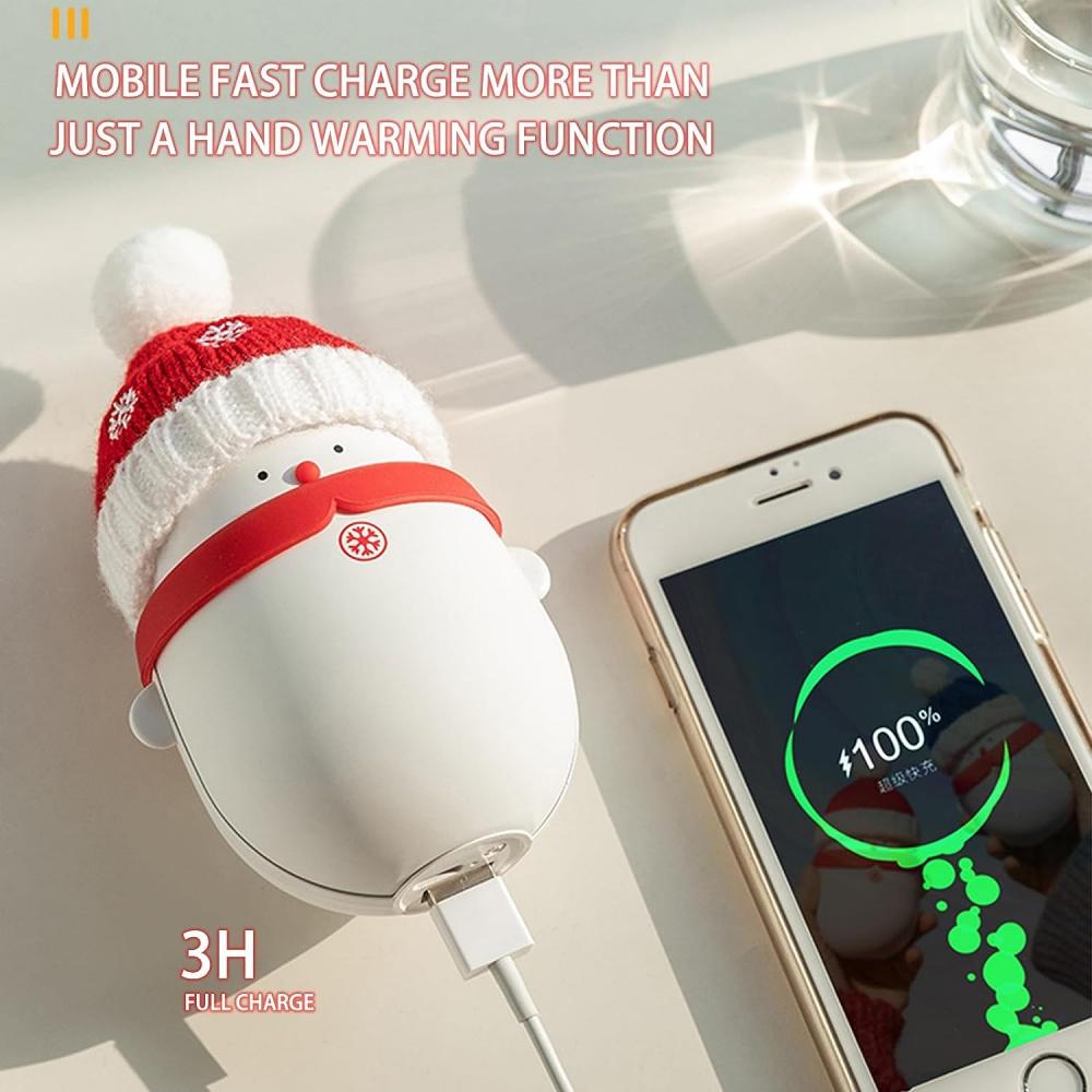 Электрическая грелка для рук «Снеговик» 6000 мАч Powerbank многоразовые грелки для рук — портативная USB-грелка для рук для рождественского кемпинга на открытом воздухе