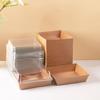 10pcs Kraft Paper Cake Macaron Dessert Donut Box Cookie Sandwich Packing Box Outdoor Party Disposable Food Box Birthday Supplies