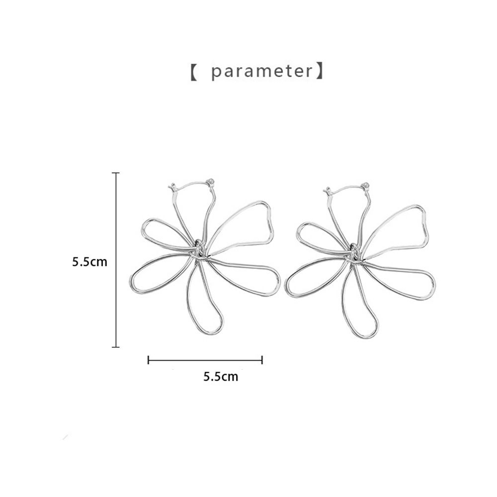 Jewelry Accessories Lines Hoop Earrings Metal French Earrings Gift Flower Earrings Female Girls