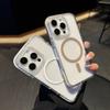 For iPhone 16 Pro Max Case Compatible with MagSafe TPU PC Clear Phone Cover with Metal Buttons