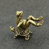 Ретро латунная черепаха лягушка микрорезная чайная коллекция домашних животных украшения для украшения дома комната настольная модель ремесла