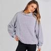 2023 Autumn/Winter Women's Loose High Neck Solid Color Long Sleeve Pullover Sweatshirt