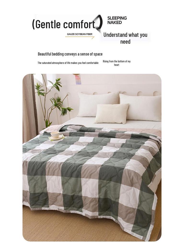 Washed Cotton Summer Quilt - Lightweight, Breathable, Machine Washable