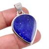 Подвеска из натурального лазурита из стерлингового серебра 925 пробы 1,75 дюйма A9u17
