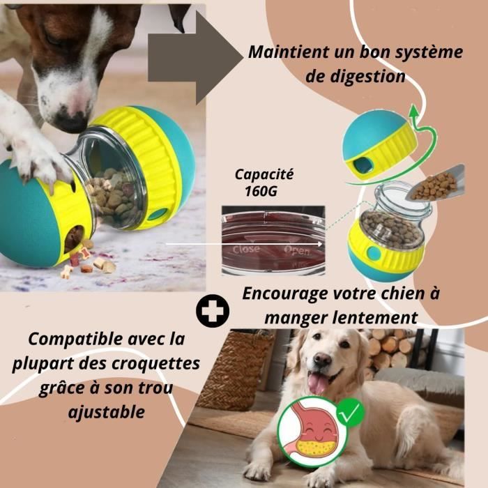 Jouet interactif pour Chien Distributeur de croquettes,Balle Interactive Chien,Jouet Intelligent,Jeu Indestructible,Jouet Occupation