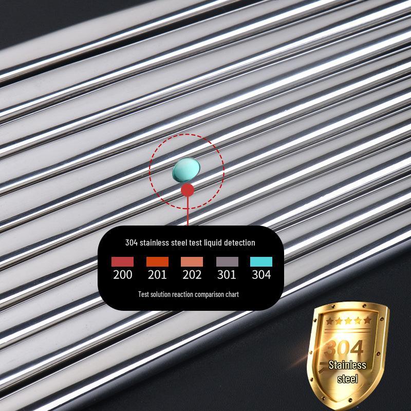 Household Non-Slip Metal Chopsticks - Food Grade 304 Stainless Steel with Laser Anti-Scalding Design