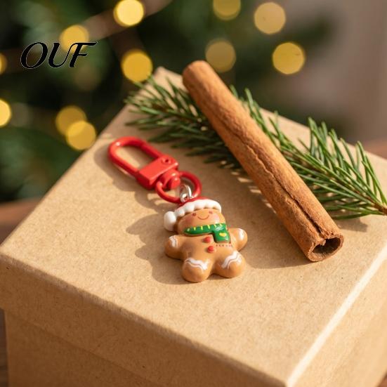 Decorative Keyring Accessories Christmas Theme Keychain, Cartoon Santa Claus Elk Bear Tree Decoration Holiday Party Favors Pendant, Festive