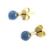 [M6966] - Позолоченные серьги «Минералия» с синим агатом - 4 мм