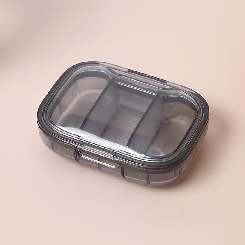 3-Compartment Small Transparent Plastic Pill Box Container Portable Travel Pill Organizer for Pocket Purse Medicine Vitamin Holder Dispenser