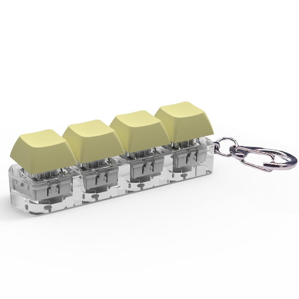 with Keychain 4-button Shaft Tester Diy Keycaps Toy Keyboard Keychain Keyboard Fidget Toys Adults