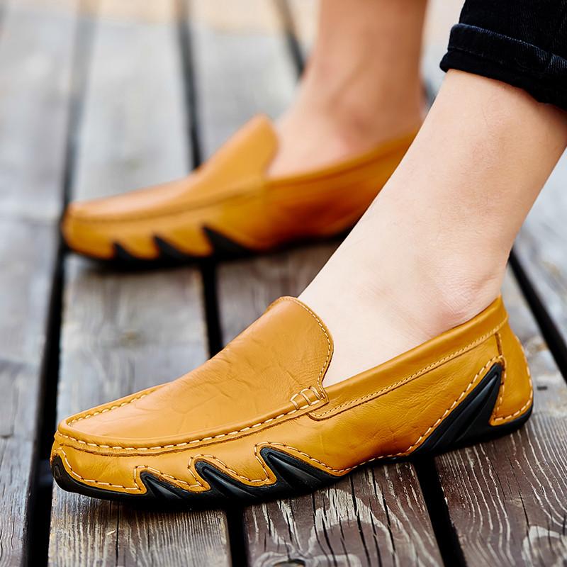 Plus Size Split Leather Shoes Men Loafers Comfortable Casual Shoes Men Flats Moccasins Men Footwear